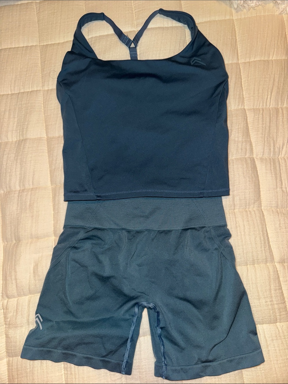 Oner Active Blue Sports Bra Tank and Shorts Set